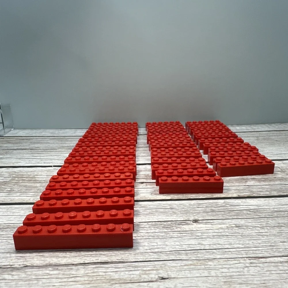 Lego Parts Pieces 1x6 & 1x8 Red Bricks Lot Of 44 - Picture 5 of 5